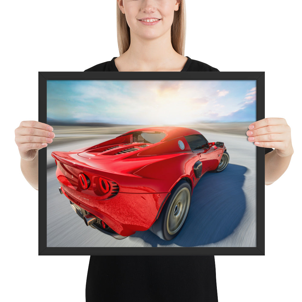 Lotus Elise Sunset Framed Luster