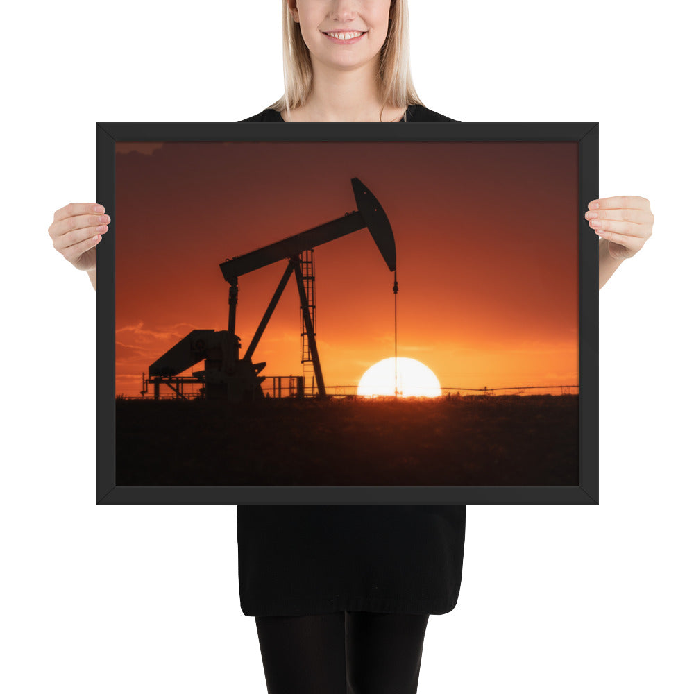 West Texas Pump Jack Framed Luster
