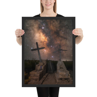 Terlingua Cemetery Milky Way Framed Luster