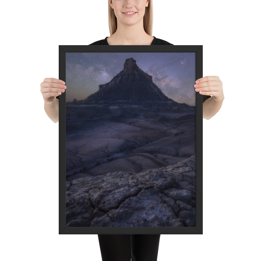 Factory Butte Night Framed Luster
