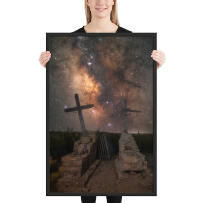 Terlingua Cemetery Milky Way Framed Luster