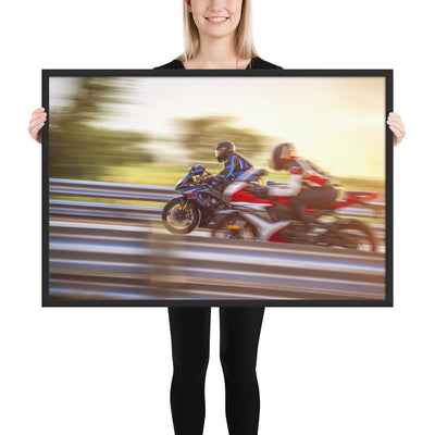 GSXR Drag Race Framed Luster