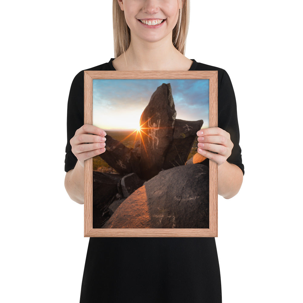 Petroglyphs Sunset Framed Luster