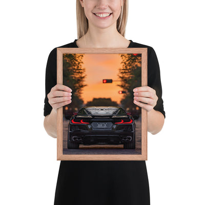C8 Corvette Dusk Framed Luster