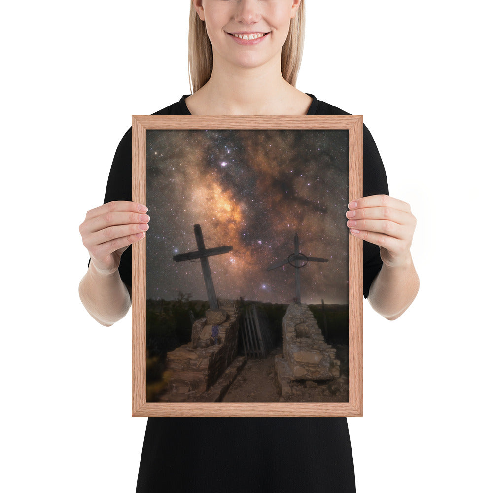 Terlingua Cemetery Milky Way Framed Luster