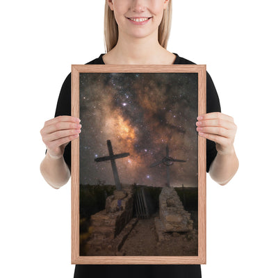 Terlingua Cemetery Milky Way Framed Luster
