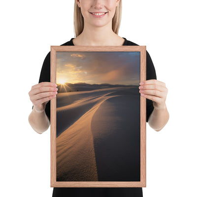White Sands Sunset Framed Luster