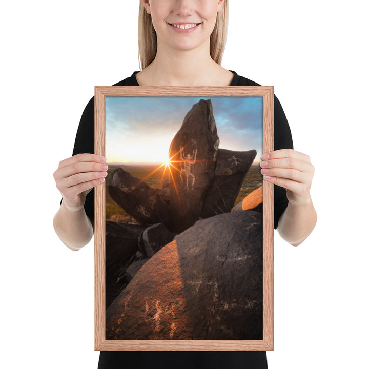 Petroglyphs Sunset Framed Luster