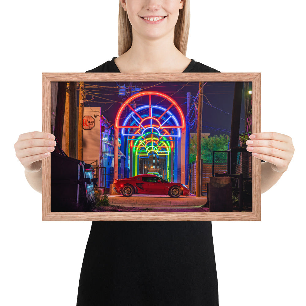 Lotus Elise Night Framed Luster