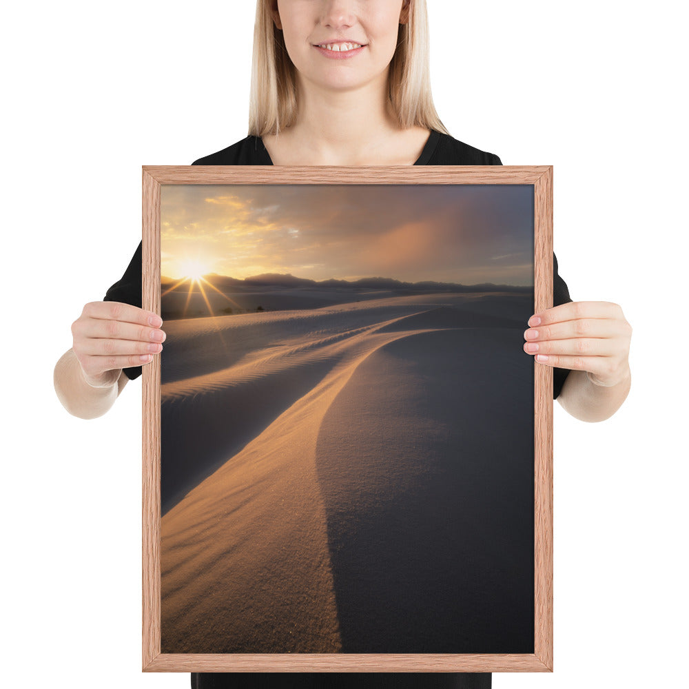 White Sands Sunset Framed Luster