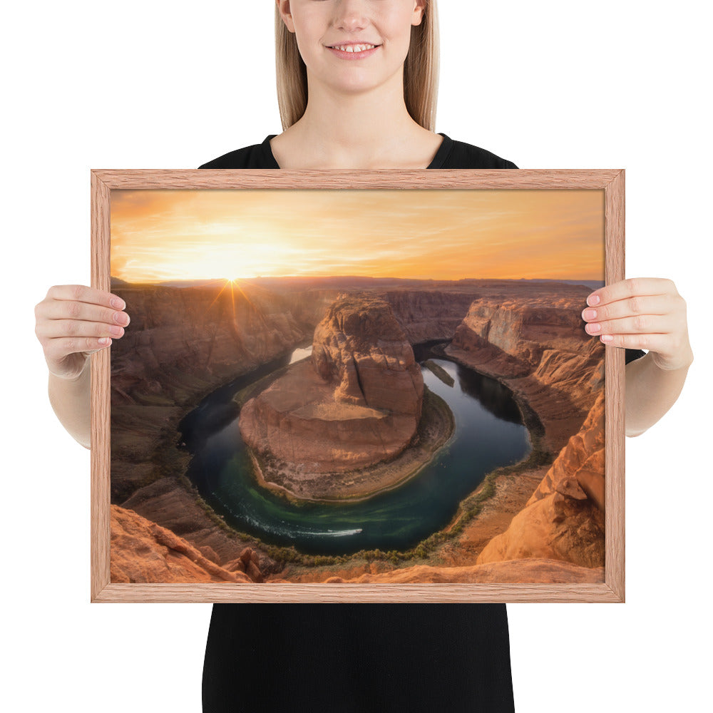 Horseshoe Bend Sunset Framed Luster