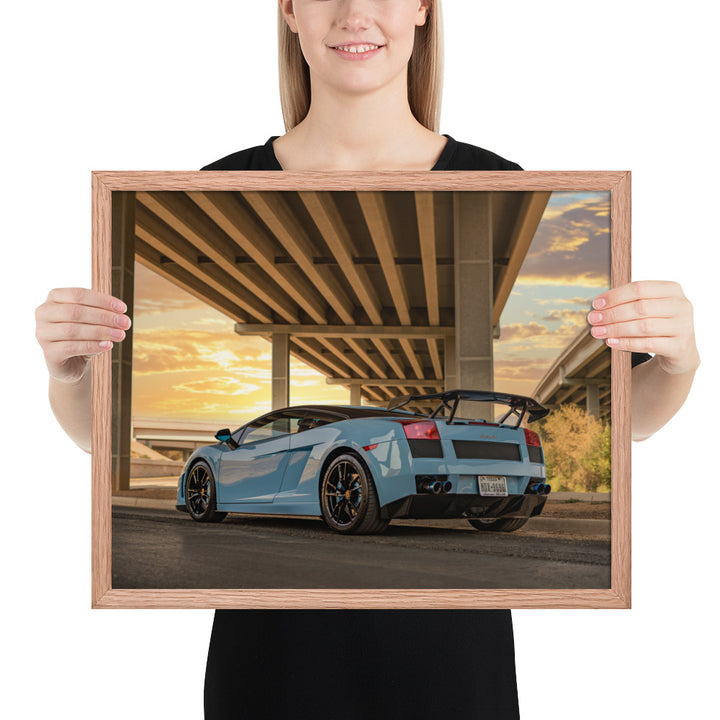 Lamborghini Gallardo Sunset Framed Luster