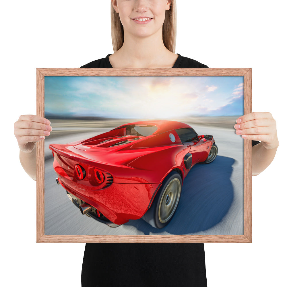 Lotus Elise Sunset Framed Luster