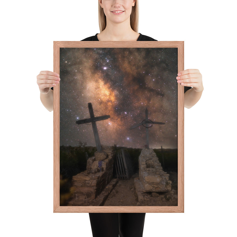Terlingua Cemetery Milky Way Framed Luster