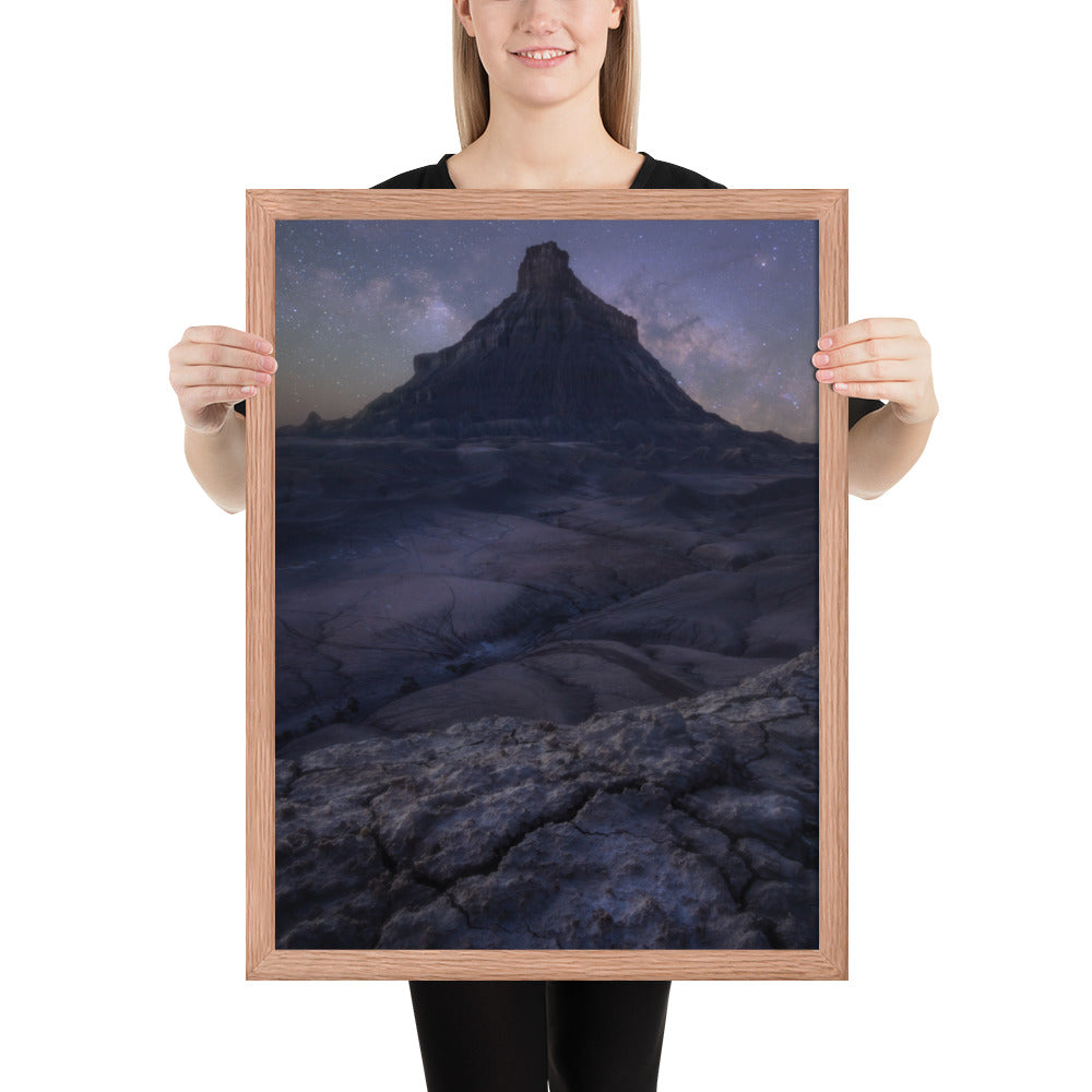 Factory Butte Night Framed Luster