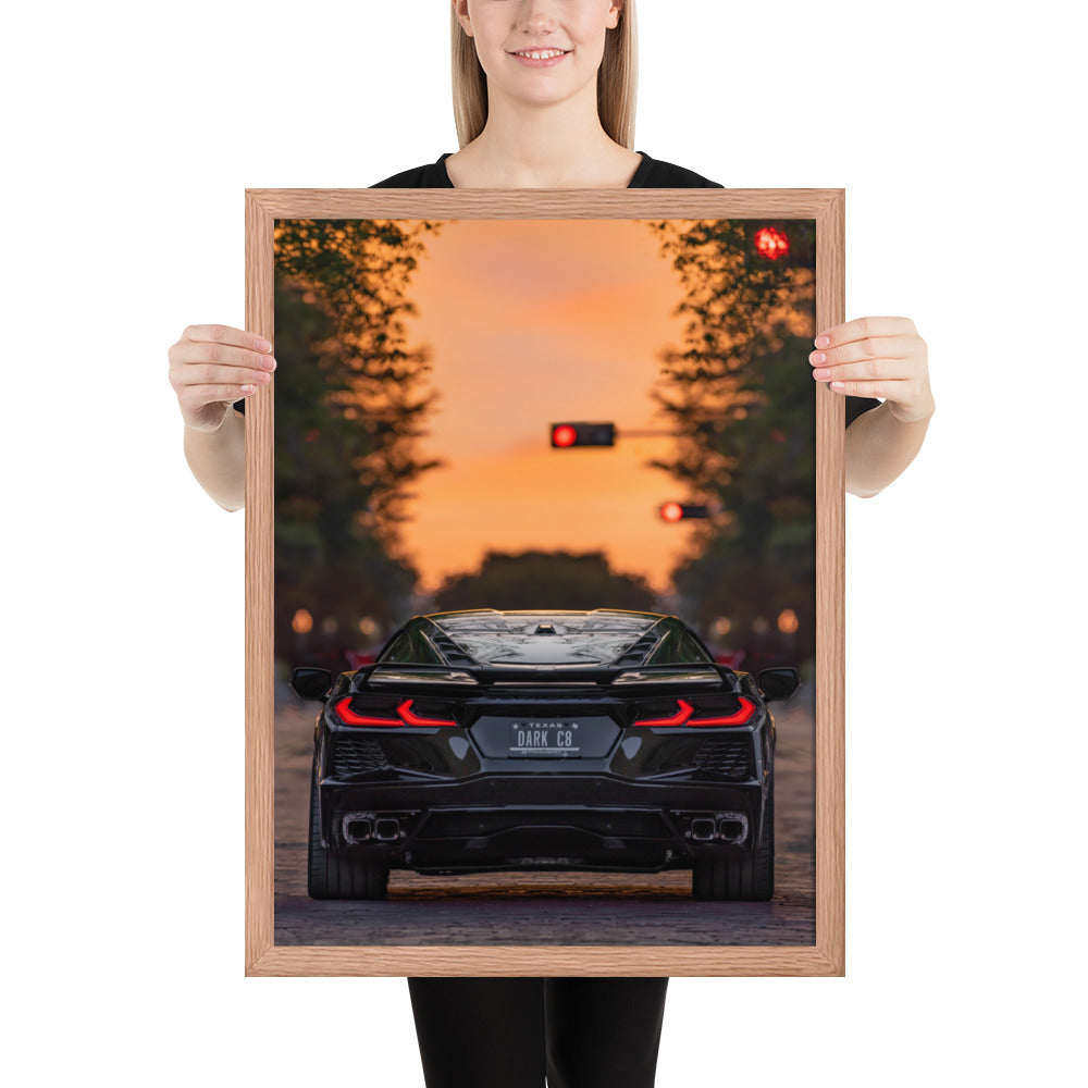 C8 Corvette Dusk Framed Luster