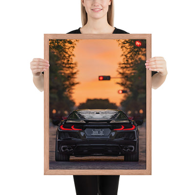 C8 Corvette Dusk Framed Luster