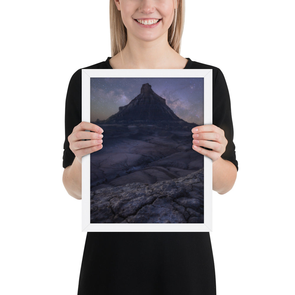 Factory Butte Night Framed Luster