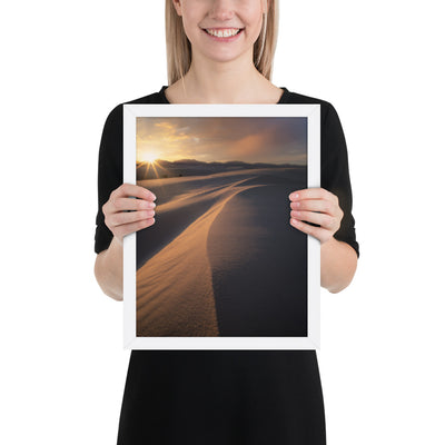 White Sands Sunset Framed Luster