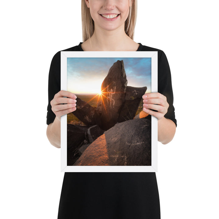 Petroglyphs Sunset Framed Luster