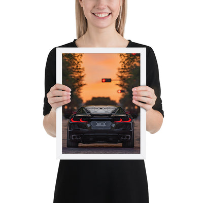C8 Corvette Dusk Framed Luster