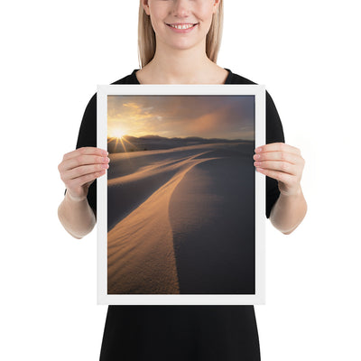 White Sands Sunset Framed Luster