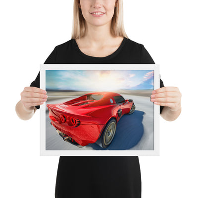 Lotus Elise Sunset Framed Luster