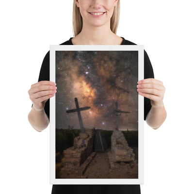 Terlingua Cemetery Milky Way Framed Luster