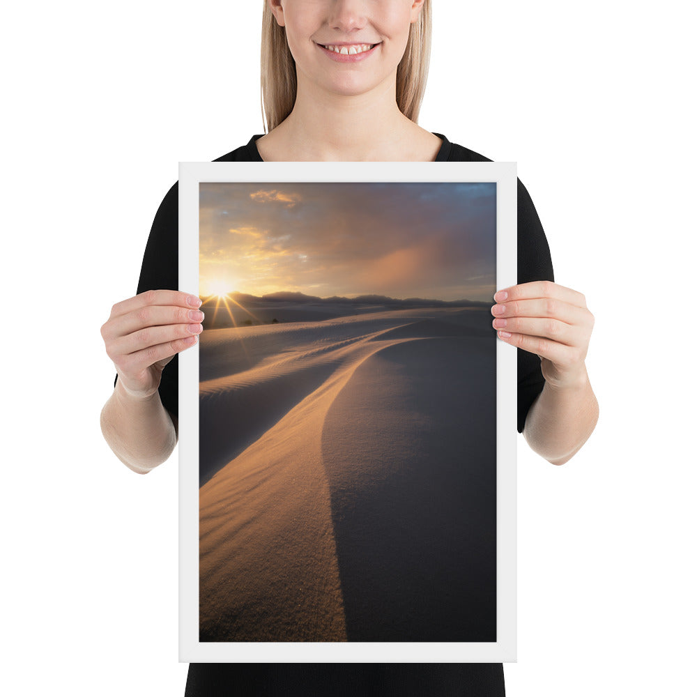 White Sands Sunset Framed Luster
