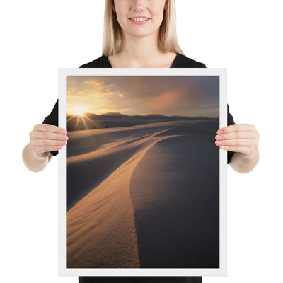 White Sands Sunset Framed Luster