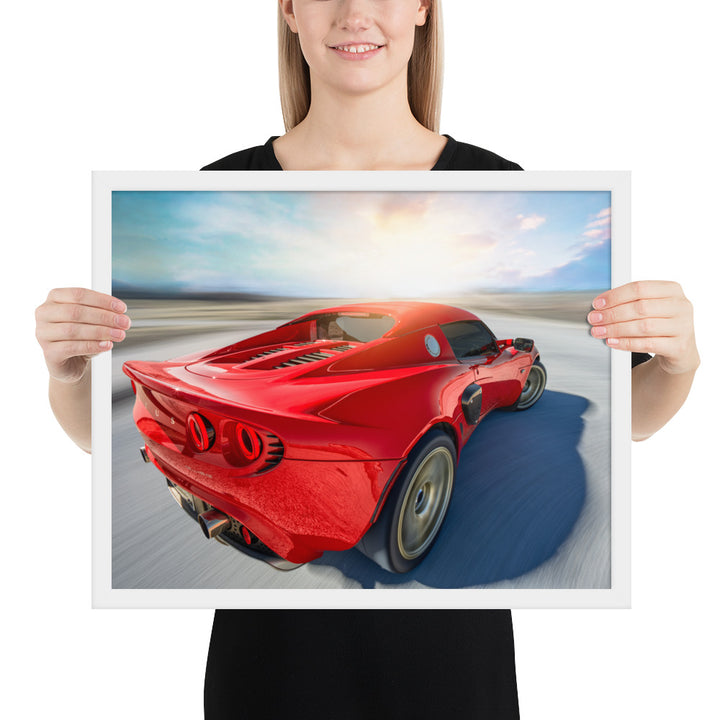 Lotus Elise Sunset Framed Luster