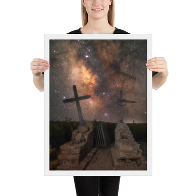 Terlingua Cemetery Milky Way Framed Luster