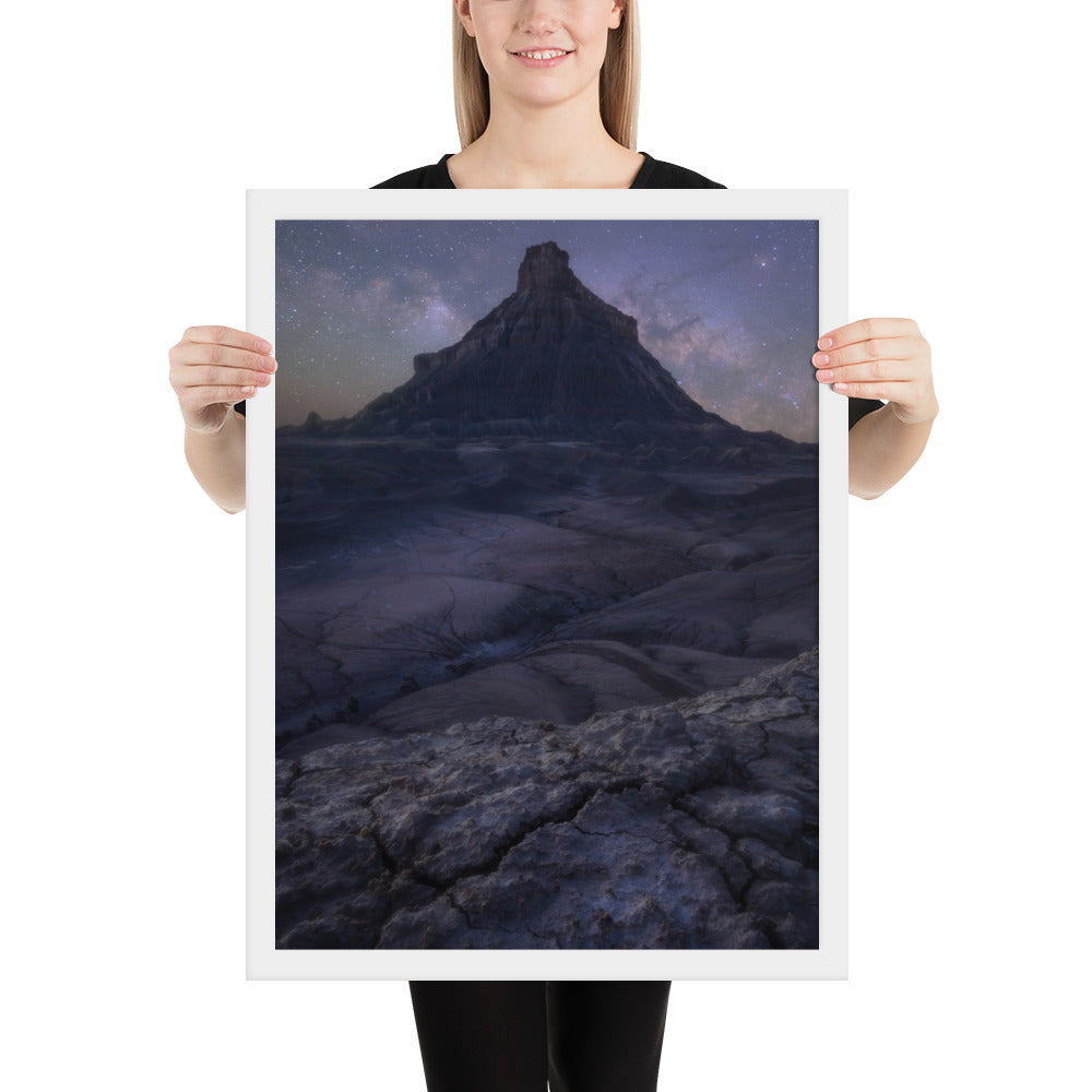 Factory Butte Night Framed Luster