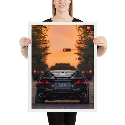 C8 Corvette Dusk Framed Luster