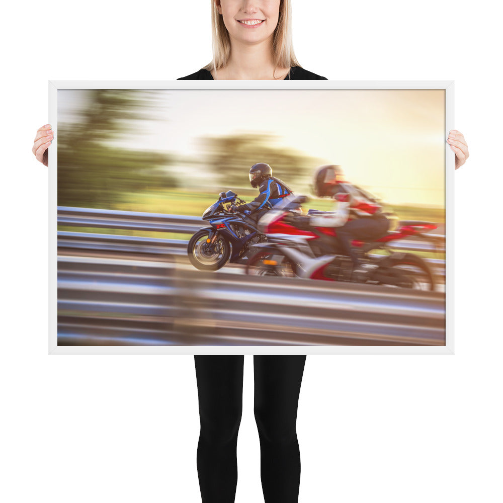 GSXR Drag Race Framed Luster
